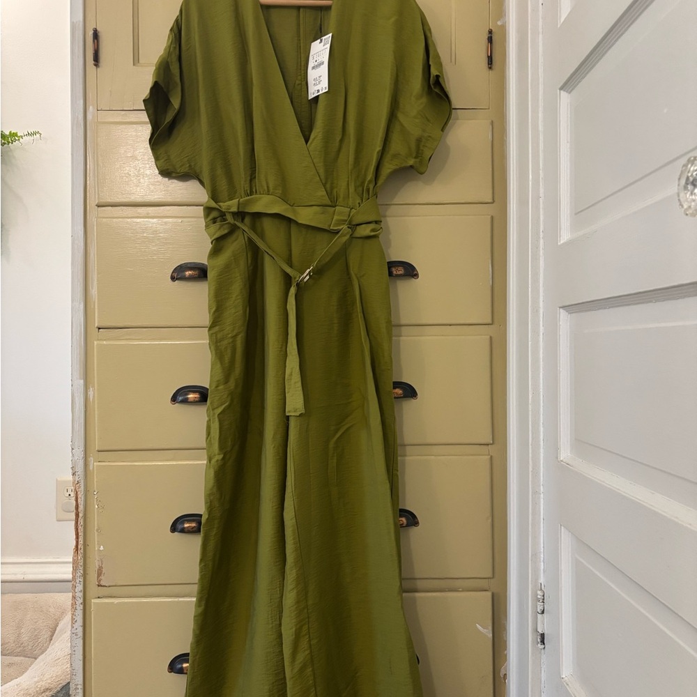 Olive Green Wrap Dress